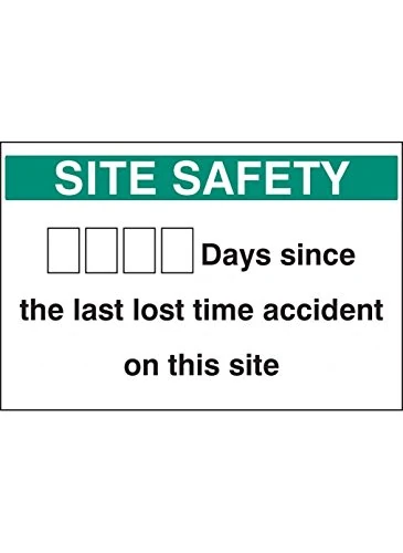 Caledonia Signs 58033 Lost Time Accident Board, 2 Sets of Numbers