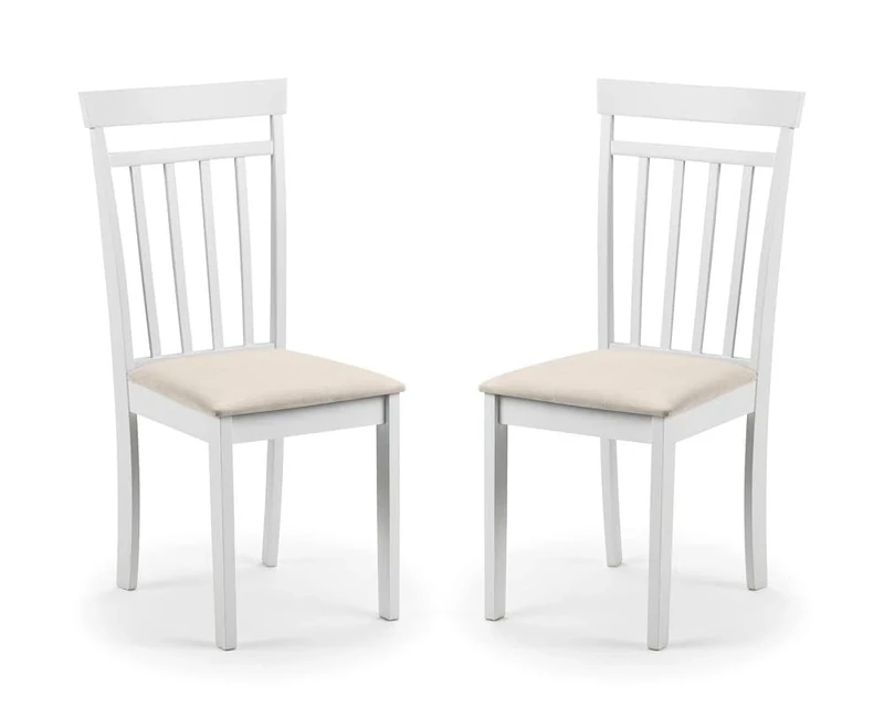 Julian Bowen White Wood Coast Dining Chairs Set of 2