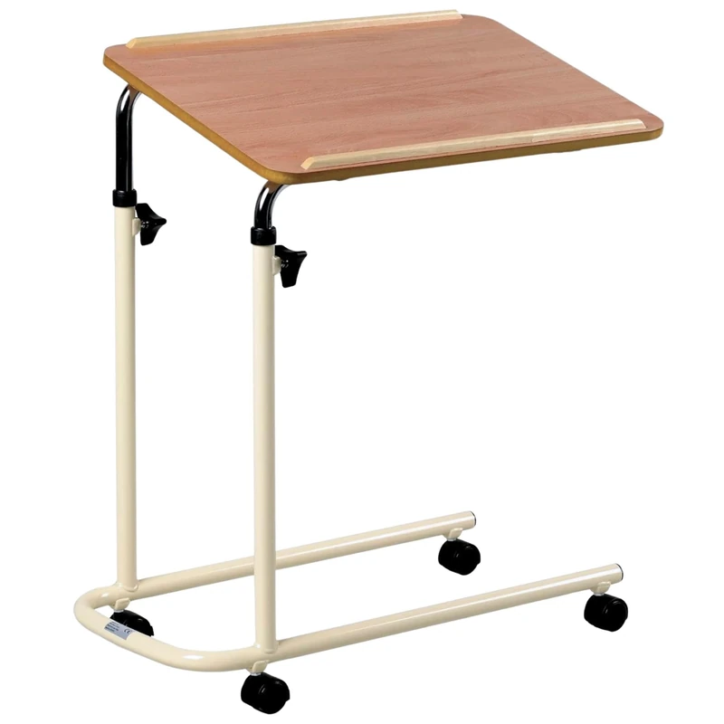 Days Overbed Table with Wheels – Height Adjustable and Lightweight – Laminated 61 x 40 cm Flat Packed Surface for Bed or Chair Use – Ideal for Meals, Laptop Work, and Elderly Care