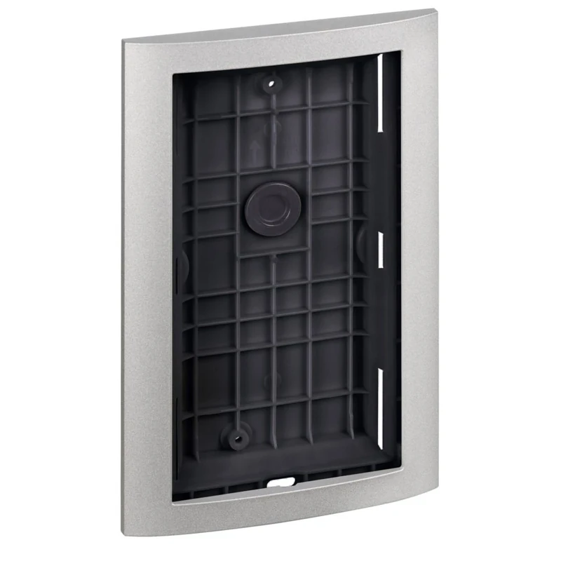 Linea 3000 flush-mounted cover frame + module support for audio/video door station can be combined with 2 module UP box frame Zamak