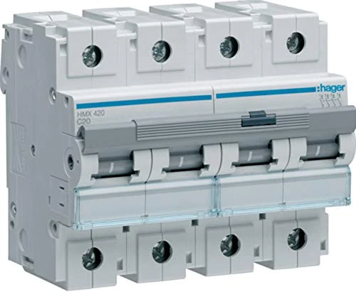Hager HM Series - Automatic Magnetic Thermal Series -HM Curve-C 50KA 4-Pole 20A