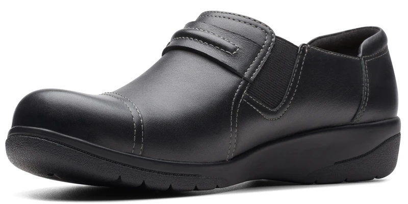 Clarks Women's Cheyn Madi Slip-On Loafer, Black Tumbled Leather, 4.5 UK