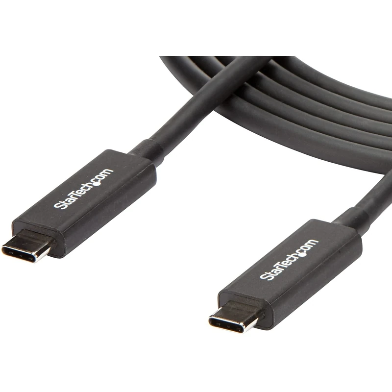 StarTech.com Thunderbolt 3 Cable - 6 ft / 2m - 4K 60Hz - 40Gbps - USB C to USB C Cable - Thunderbolt 3 USB Type C Charger (TBLT3MM2MA)