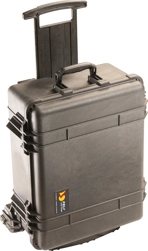 PELI 1560M Protective Mobility Case with Heavy Duty Polyurethane Wheels, IP57 Watertight and Dust Protected, Made in US, 96L Capacity, With Customisable Foam Inlay, Black