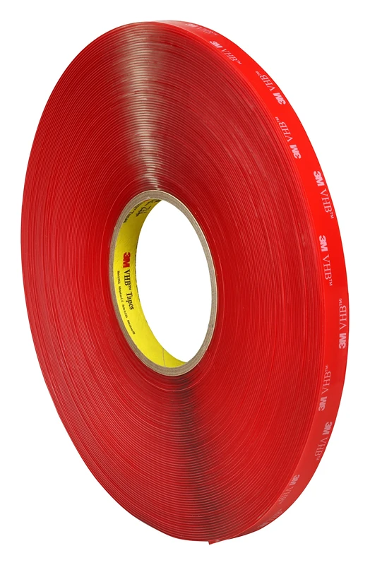 3M 4915 VHB Adhesive Tape, 19 mm x 25 m, 1.5 mm, Clear, Film Liner, Pack of 4