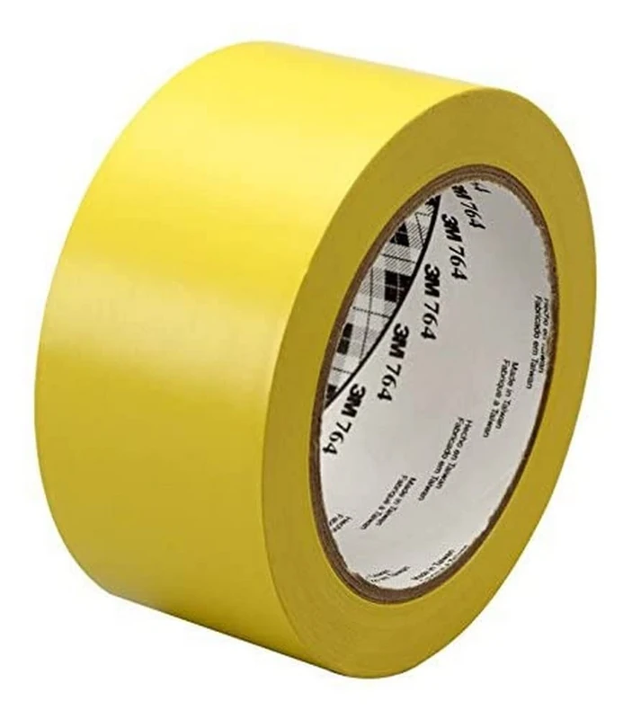 3M 764i General Purpose Vinyl Tape, 50 mm x 33 m, Yellow, Pack of 24