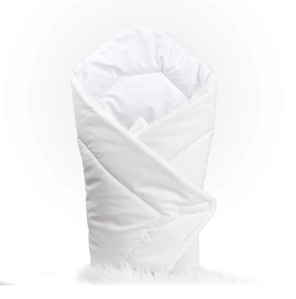 Baby Swaddle Wrap Infant Bedding Blanket/Cotton Newborn Duvet Quilt Envelope 0 to 3 Months (White)