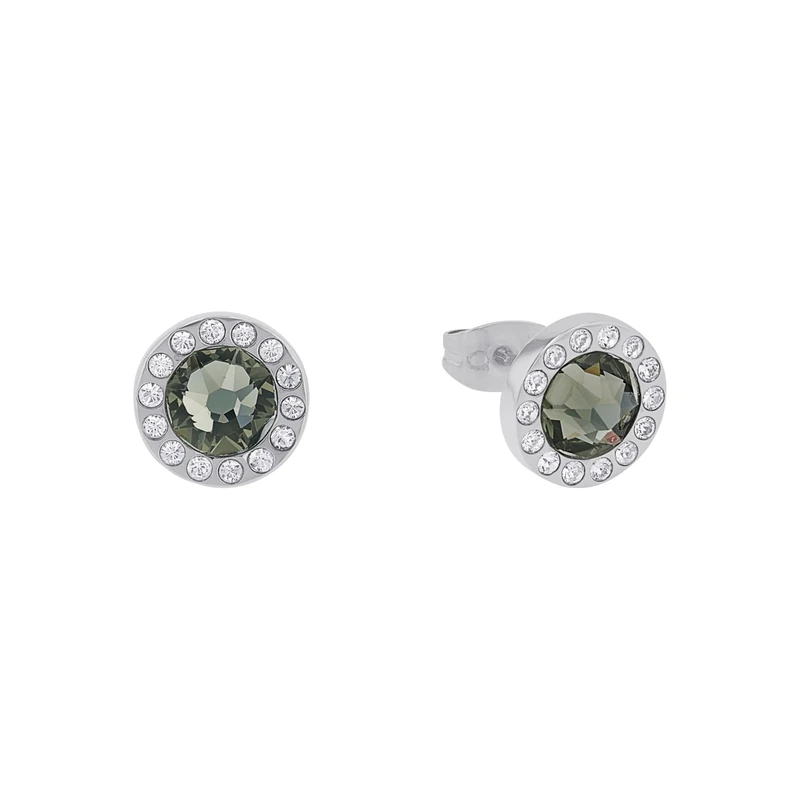 s.Oliver Stud earrings Women Ear jewelry, with Crystal, 10 cm, Silver, Comes in jewelry gift box, 2015124 - Image 1