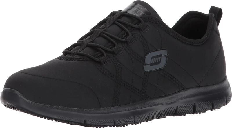 Skechers for Work Women's Ghenter Srelt Work Shoe, Black, 5.5 UK