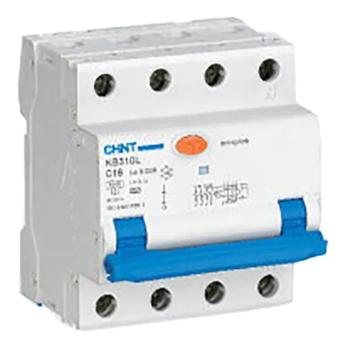 Chint NB310L-3N-C32 Residual Operated Circuit Breaker with Over-Current Protection, 32 A, C Type, 30 mA, 3P+N