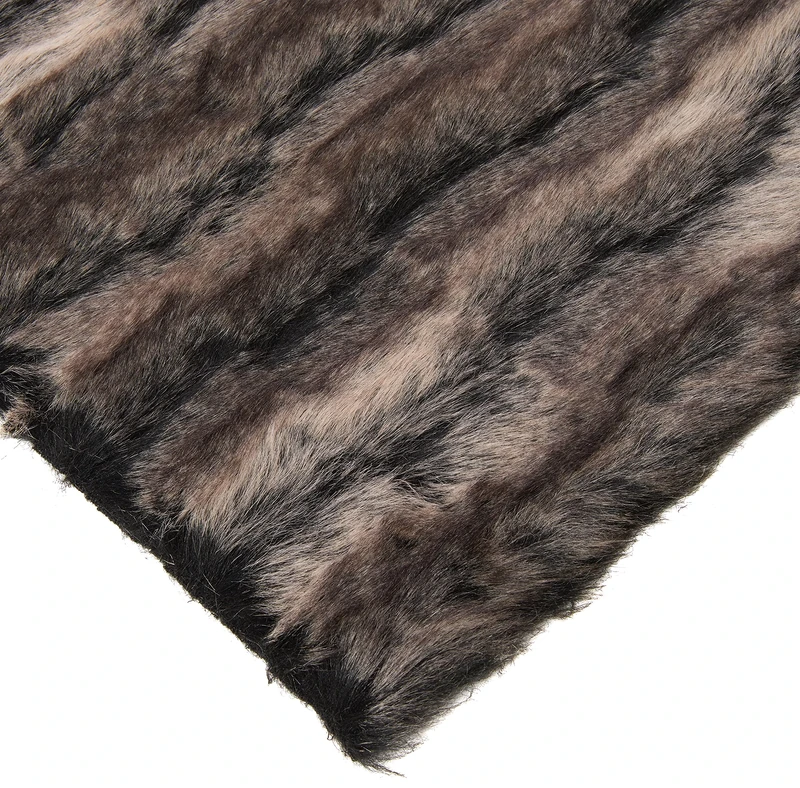 CRS VENDOR LTD. Super Luxury Faux Fur Fabric Material - BLACK WOLF
