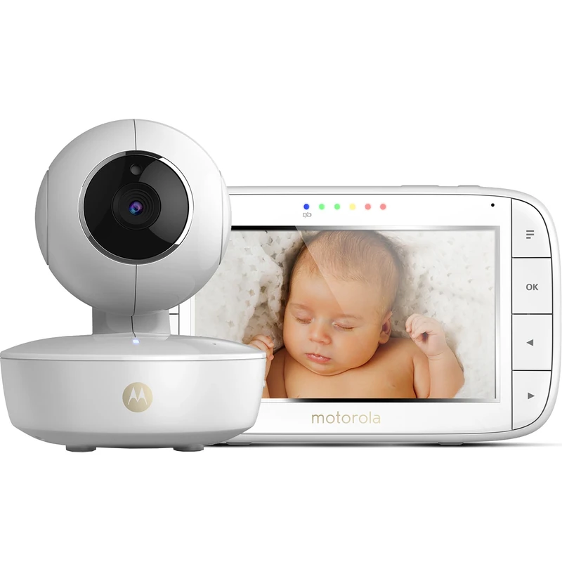 Motorola MBP 50 Digital Video Baby Monitor with 5.0" Color LCD Screen Eco Mode and Night Vision White