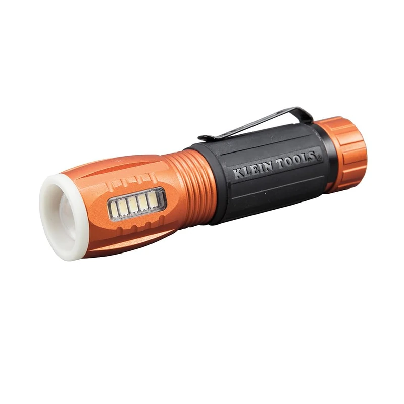Klein Tools 56028 LED 235 Lumen Flashlight and 100 Lumen Work Light, Durable Waterproof, Hands-free Magnetic, Up to 12 Hours Run Time