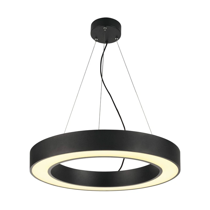 SLV Pendant Light MEDO Ring 60 / Living Room lamp, Interior Lighting, Dining Room Drop Light, LED, Ceiling Light / 3000K 33W 2006lm Black dimmable 105 Degrees - Image 1
