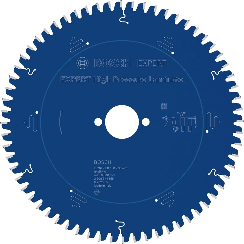 Bosch Professional Circular Saw Blade Expert for High-Pressure Laminate (for high-pressure laminate, 216 x 30 x 2.8 mm; Accessories for circular saws)
