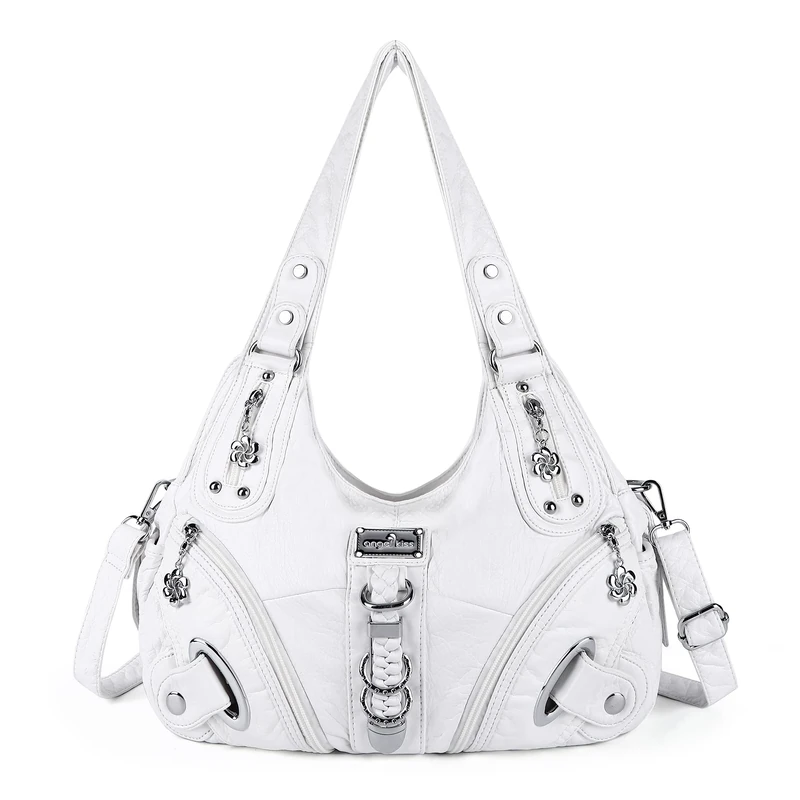 Angel Kiss Hobo Purses and handbags for Women Satchel Handbag Women Purses Large Daily Shoulder Bags, White, L