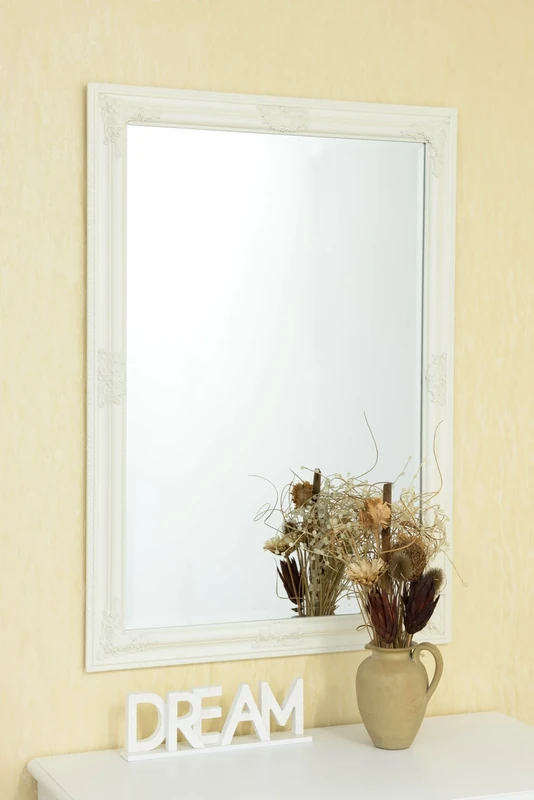 Large White Wall Mounted Mirror 3ft5 x 2ft5 (104cm x 73cm)