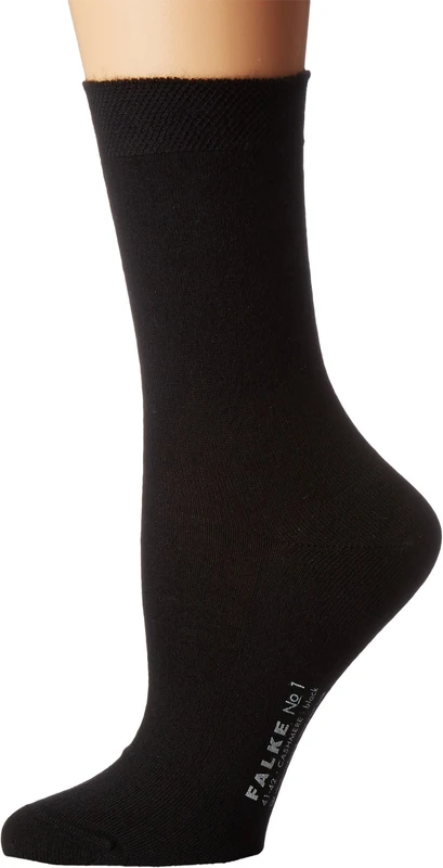 FALKE Women's No. 1 Finest W So Cashmere Plain 1 Pair Socks, Black 3009, 5.5-6.5 - Image 1