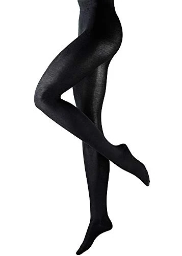 FALKE Women's No. 2 W Ti Silk Cotton Plain 1 Pair Tights, Black 3009, S
