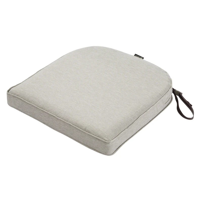 Classic Accessories Montlake FadeSafe Contoured Patio Dining Seat Cushion - 2" Thick - Heavy Duty Outdoor Patio Cushion with Water Resistant Backing, Heather Grey, 20" W x 20D x 2T (62-006-HGREY-EC)