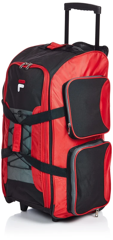 Fila Unisex-Adult 26" Lightweight Rolling Duffel Bag, Red, One Size - Image 1