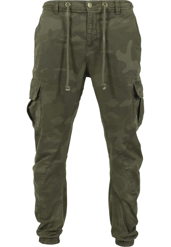 Urban Classics Men's Camo Cargo Jogging Pants Trouser, Olive Camo, 30W 30L UK