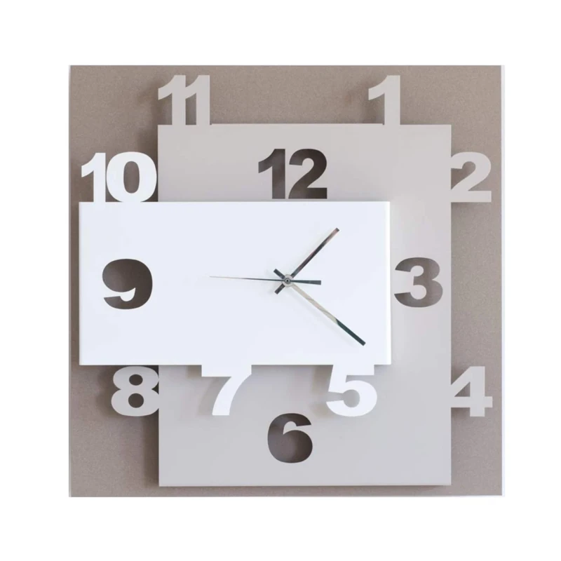 ARTI E MESTIERI OR2869C62 Wall Clock, Metal, Beige/Walnut/White, 40 x 8 x 40 cm