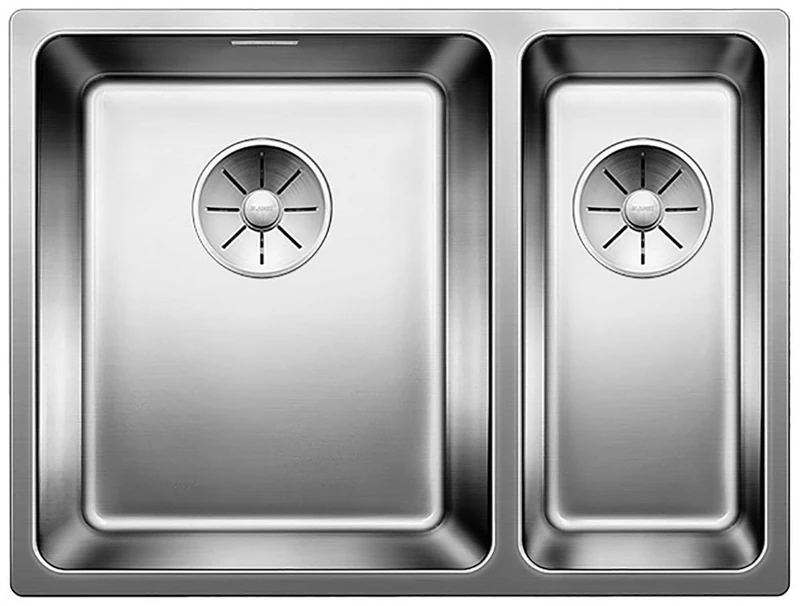 BLANCO ANDANO 340/180-IF Stainless Steel Sink Installation Type: Installation from Top and Flush Surface Large Main Basin Left for 60 cm Wide Base Cabinets Resistant to Scratches