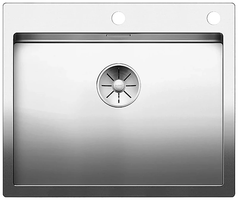 BLANCO CLARON 550-IF/A Stainless Steel Sink, Installation Type: Installation from Top and Flush-Mounted for 60 cm Wide Base Cabinets, Resistant to Scratches, Large Basin Volume