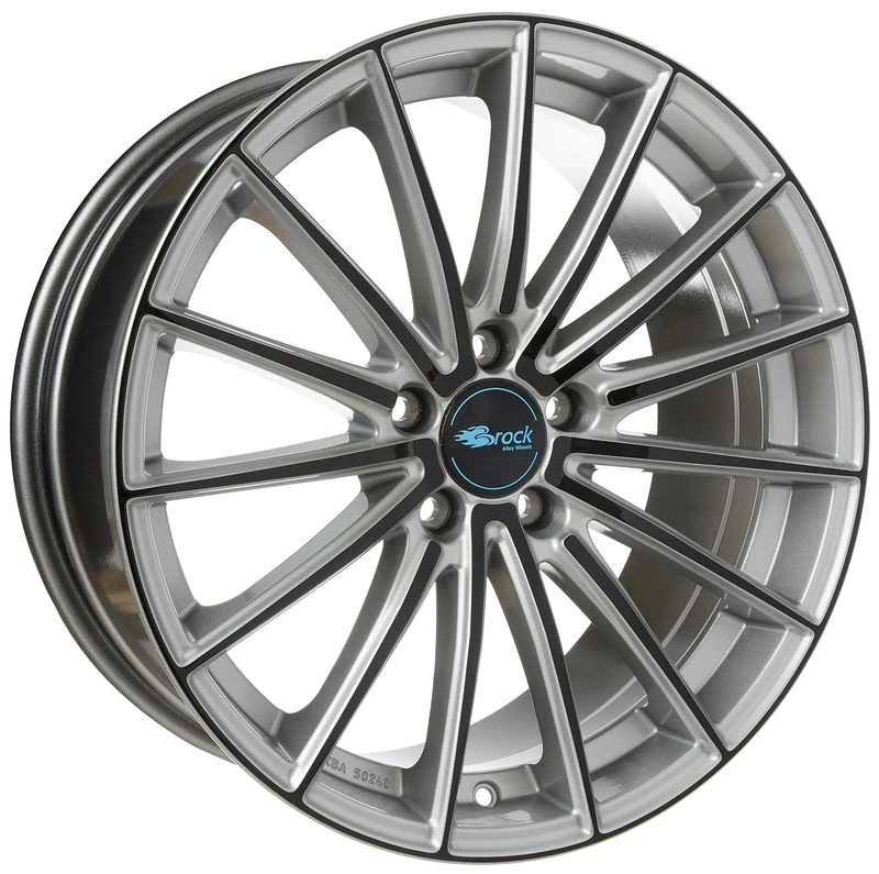 Brock B36 7.5 x 17 ET 38 Bolt Circle 5 x 114 Hub Centering 72.6 580071411, Crystal Silver-Black