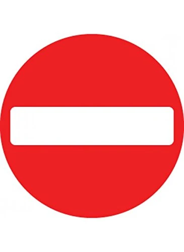 Caledonia Signs 56573 No Entry Class RA1 Sign, 600 mm Dia