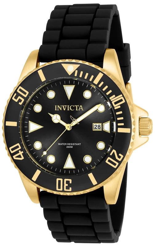 Invicta Pro Diver 90303 Men's Watch - Waterproof - Analogue - Quartz Movement - stainless steel with Black dial - 44mm