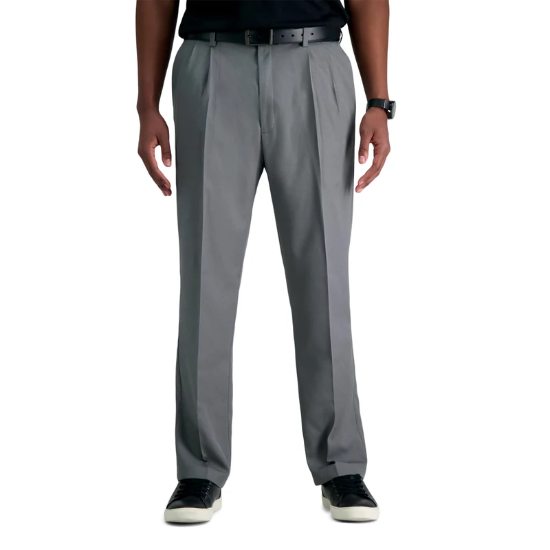 Haggar Men's HC00255 Casual Pants, Heather Grey, 38W x 30L