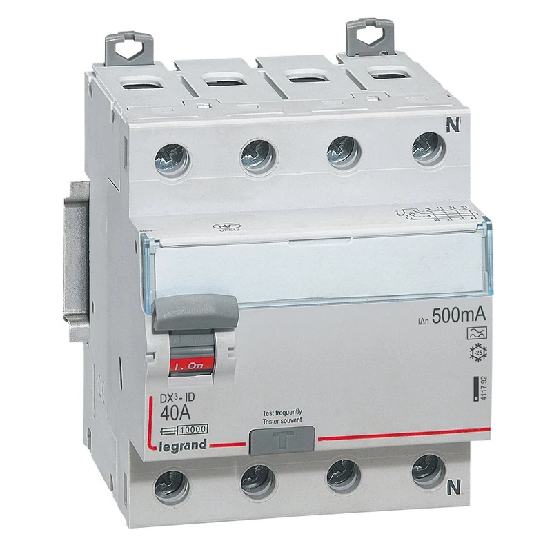 Legrand 411792 Differential Switch - Power 400W - 80A Intensity and Sensitivity of 500 mA - Grey - 78x101x89 cm - 1 Piece