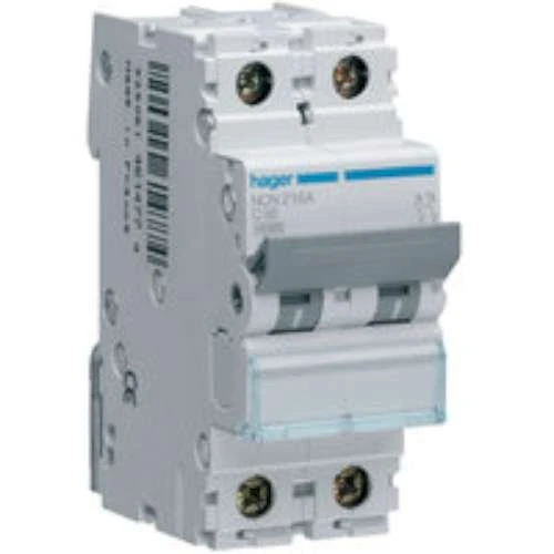 Hager n Series - Automatic magnetothermal -n Curve-c 10ka 2-Pole 2a