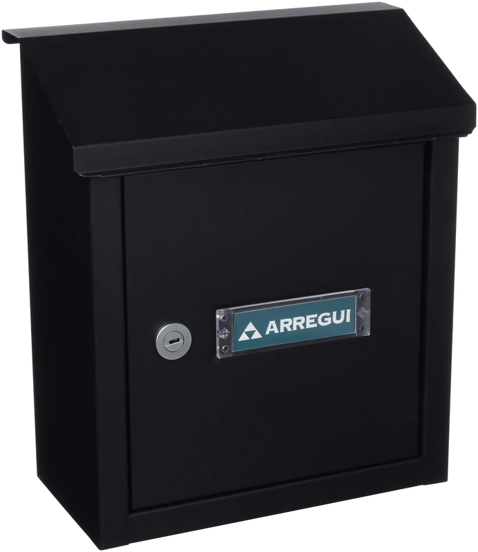 ARREGUI V4094 Letter Box Galvanised Steel Wall-Through Letter Box in Size S DIN A5 for Combining with Letter Plate Flap Black