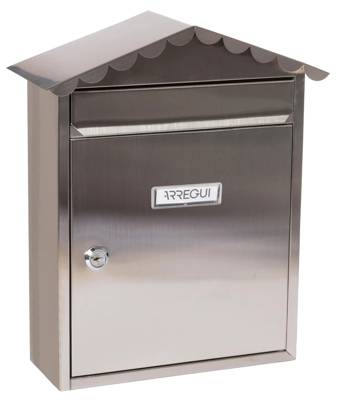 ARREGUI Visit E5747 Stainless Steel Exterior Mailbox, Size M (DIN A4 Mail and Magazines), Individual Mailbox, Medium Wall Mailbox, Rainproof, Anti-Corrosive, Easy to Install, Stainless Steel