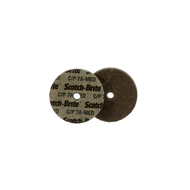 Scotch-Brite 18397 Cut and Polish Unitized Wheel, 1" x 1/2" x 3/16" 7A MED, 1" Diameter, Abrasive Grit, 35100 Rpm (Pack of 50)