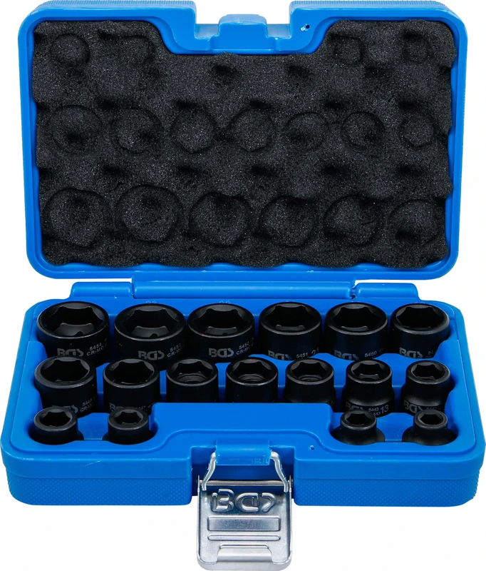 BGS 9286 | Impact Socket Set, Hexagon, extra flat | 12.5 mm (1/2") Drive | 8 - 24 mm | 17 pcs.