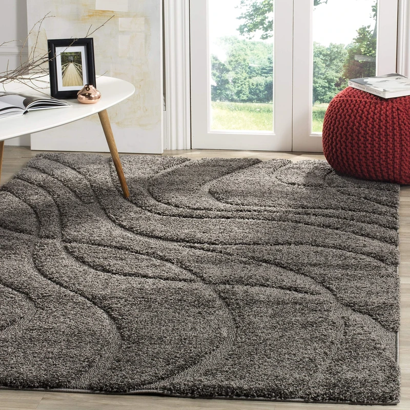 Safavieh Naples Shag Area Rug, Synthetic, Grey, 99 x 160 x 2.54 cm