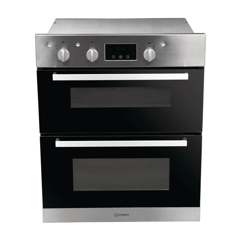 Indesit Aria Electric Built Under Double Oven - Stainless Steel