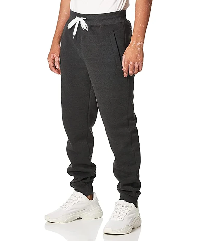Southpole Men's Basic Active Fleece Jogger Pants-Regular and Big & Tall Sizes, Heather Charcoal, X-Small