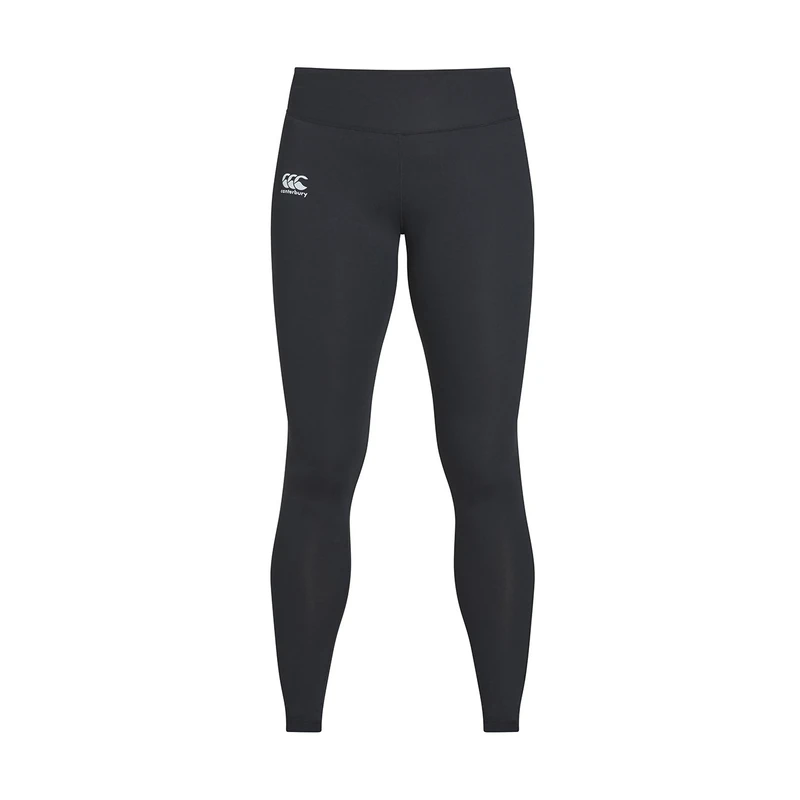 Canterbury Women's Vapodri Full Length Tights | High Waisted Leggings | Moisture Wicking | Internal Pocket Full Length Leggings, Jet Black, 18