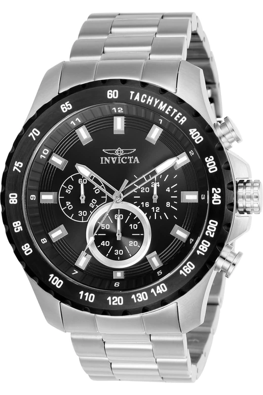 Invicta Speedway 24210 Men's Watch - Waterproof - Analogue - Quartz Movement - stainless steel with Black dial - 48mm