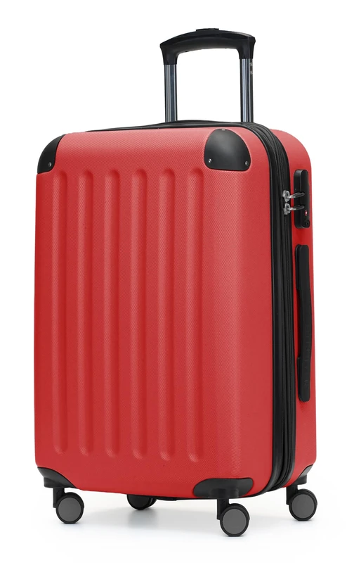 Hauptstadtkoffer Spree – Cabin Luggage, 55 × 35 × 20 cm for All Airlines, Travel Suitcase, Hard Shell Trolley, Carry-On Suitcase, Red