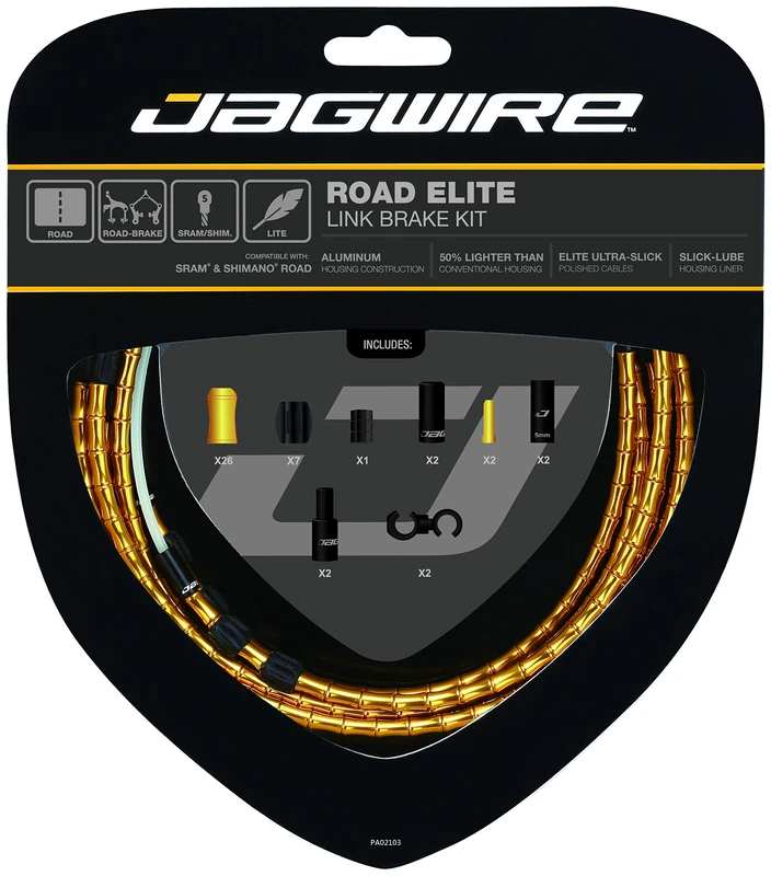 Jagwire Road Bike Elite Link Complete Brake Cable Kit - Gold