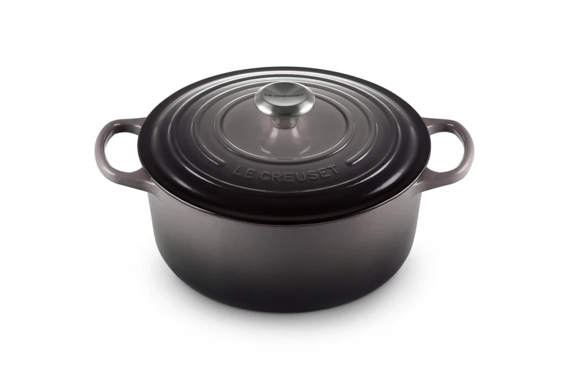 Le Creuset Signature Enamelled Cast Iron Round Casserole Dish With Lid, 28 cm, 6.7 Litres, Flint, 21177284442430