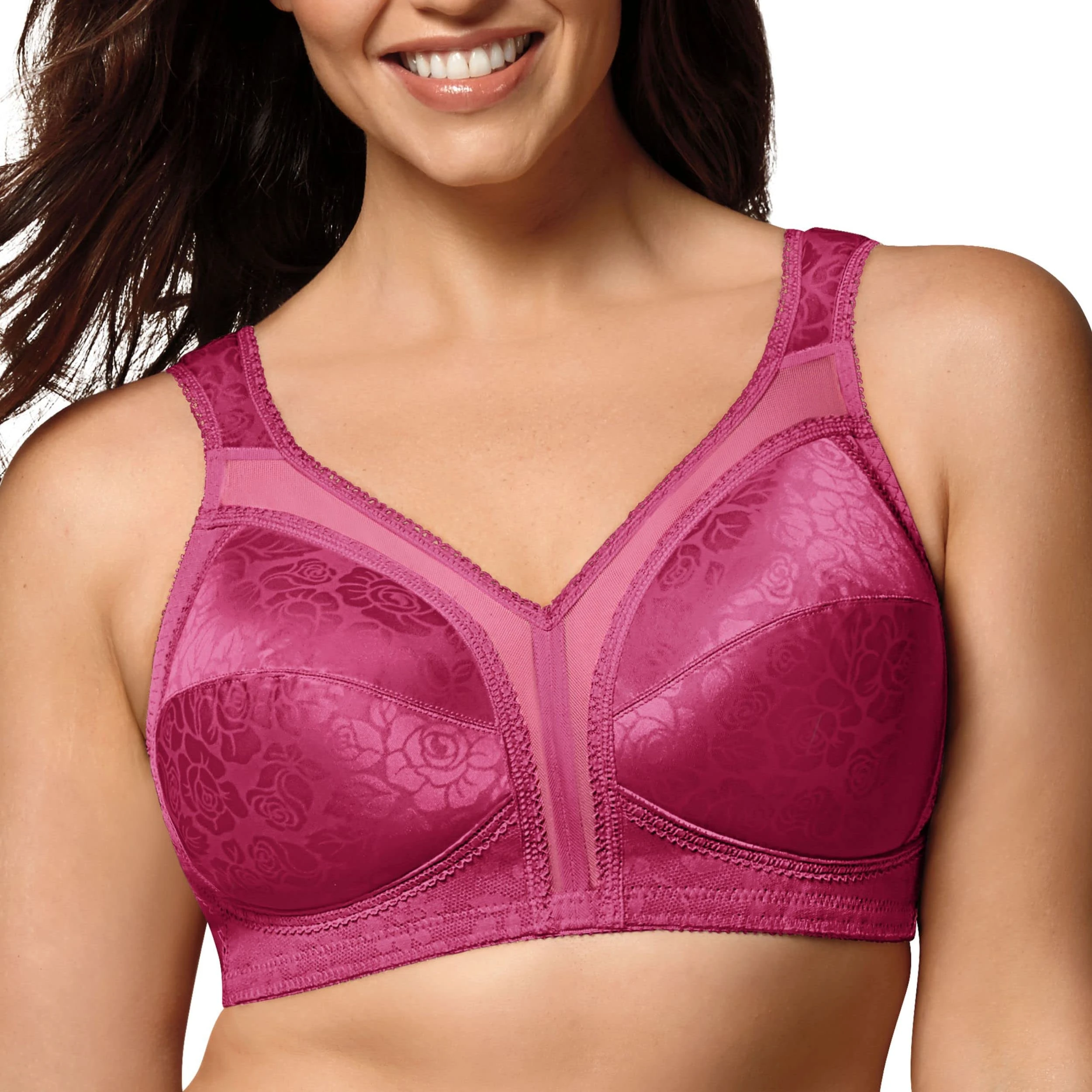 PLAYTEX Women's Standard 18 Hour Original Comfort Strap Wire Free Bra, Signature Berry, 36C
