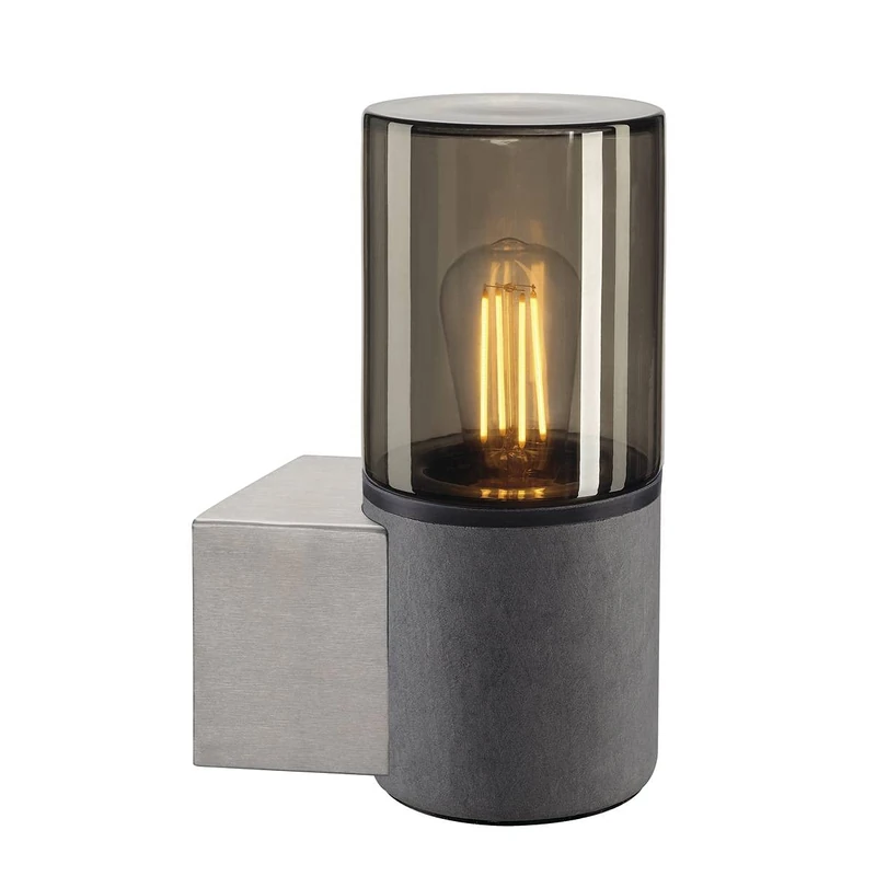 SLV Surface-Mounted Wall Light LISENNE / Internal Wall Illumination, Modern Grey Wall-Mounted Light, 17.5 x 17.5 x 28.5 cm, 23W, E27, Warm White, Living Room, Dining Hallway, Bedroom, Child's Cellar