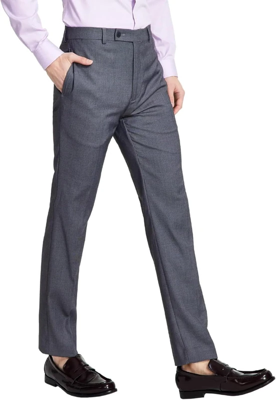 Calvin Klein Men's Slim Fit Dress Pant, Medium Grey, 34W / 34L